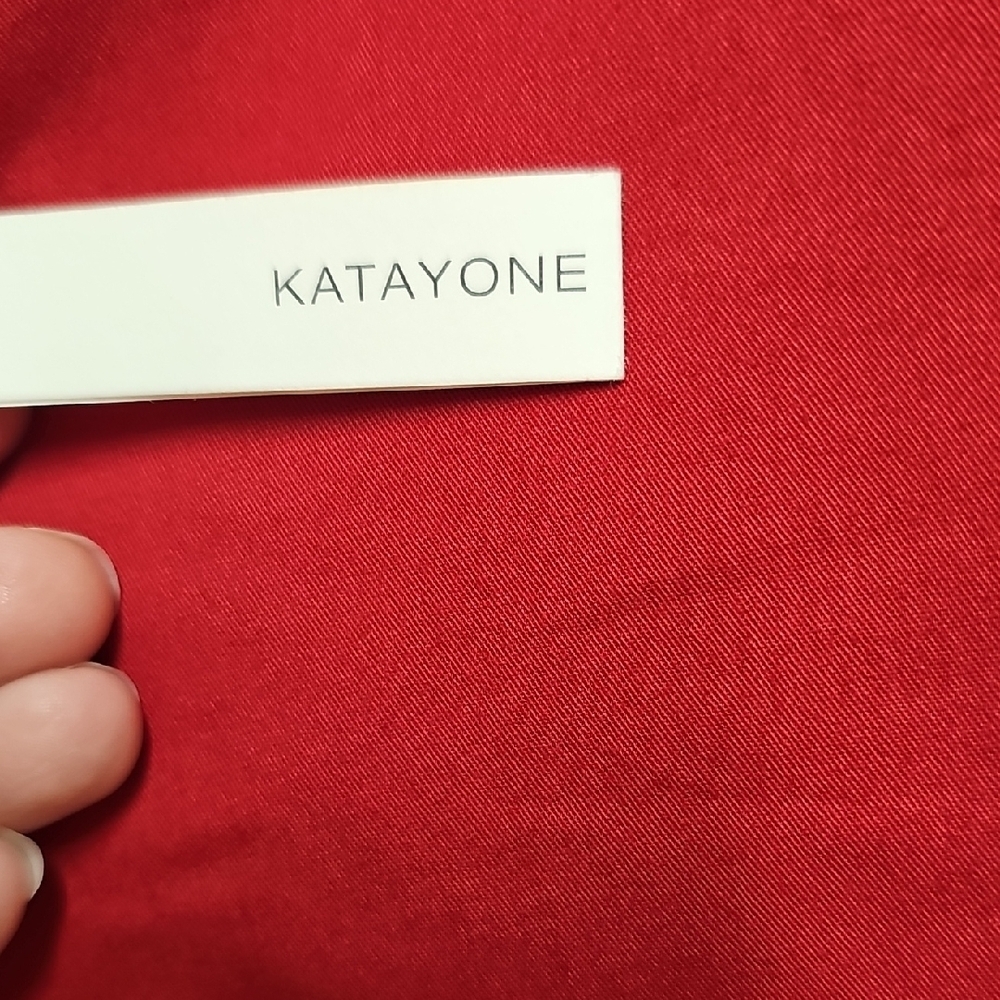 NWT Katayone Adeli Women's Red Straight-Leg Trousers 100% Cotton Sz 10 High End - Picture 2 of 12